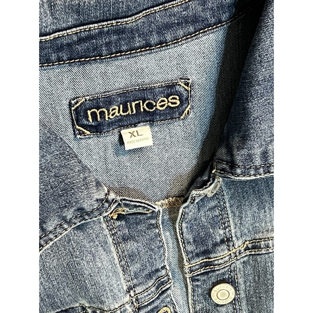 Maurice's Casual Button Up Long Sleeve Denim Jacket Womens Size Medium M Blue - Picture 5 of 5